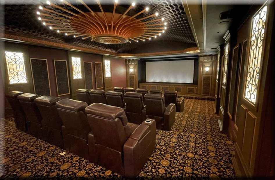 Picture Of Yuba City Home Theater Angled Screen Wall